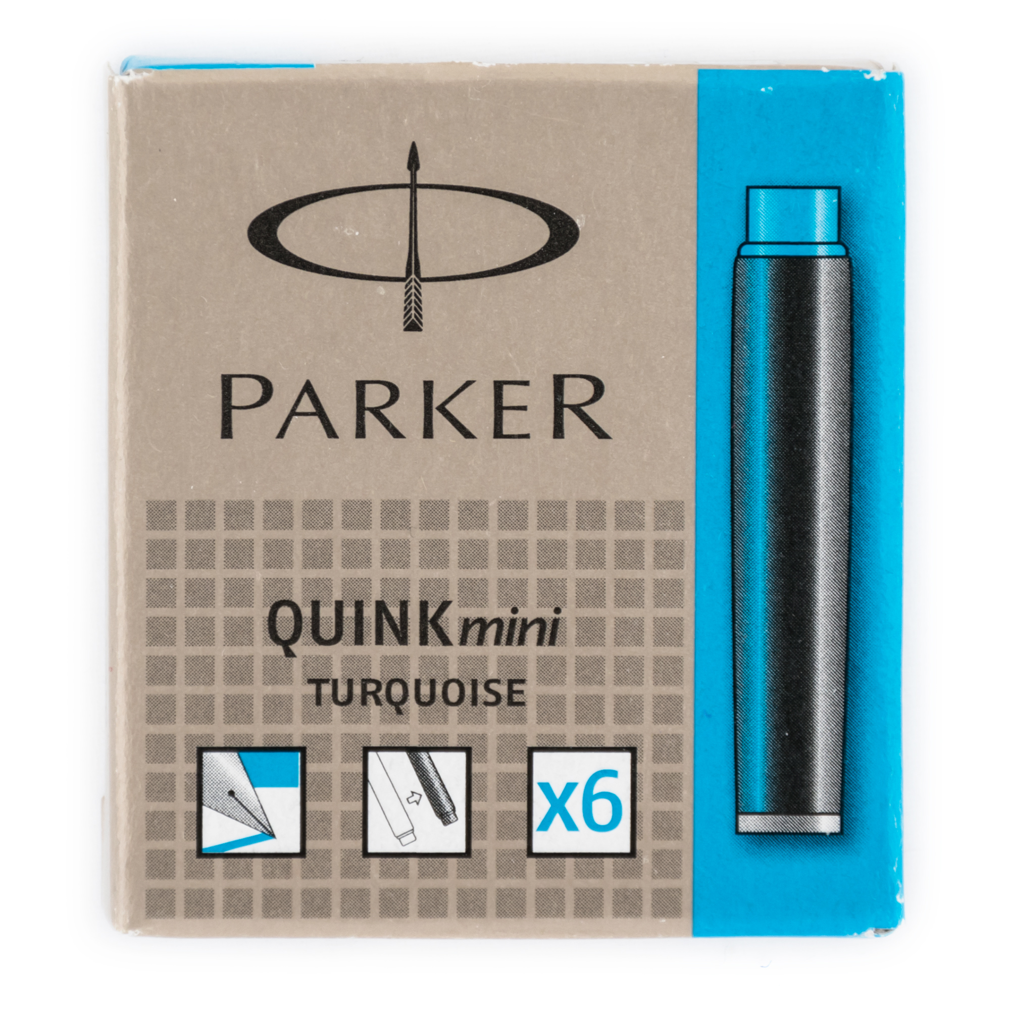Parker Quink Mini Ink Cartridges TURQUOISE x 24 
